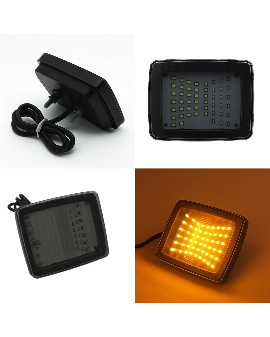 LED оранжев сигнален габарит с 70 диода, 12-24V, опушен