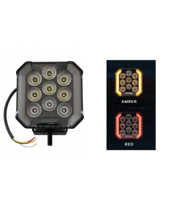LED Стоп-Халоген Demmon 6 27W E-MARK (ECE R148/R10) IP67, 9-32V Разпръсната светлина, Червен Стоп /Габарит и Динамичен Оранжев Мигач