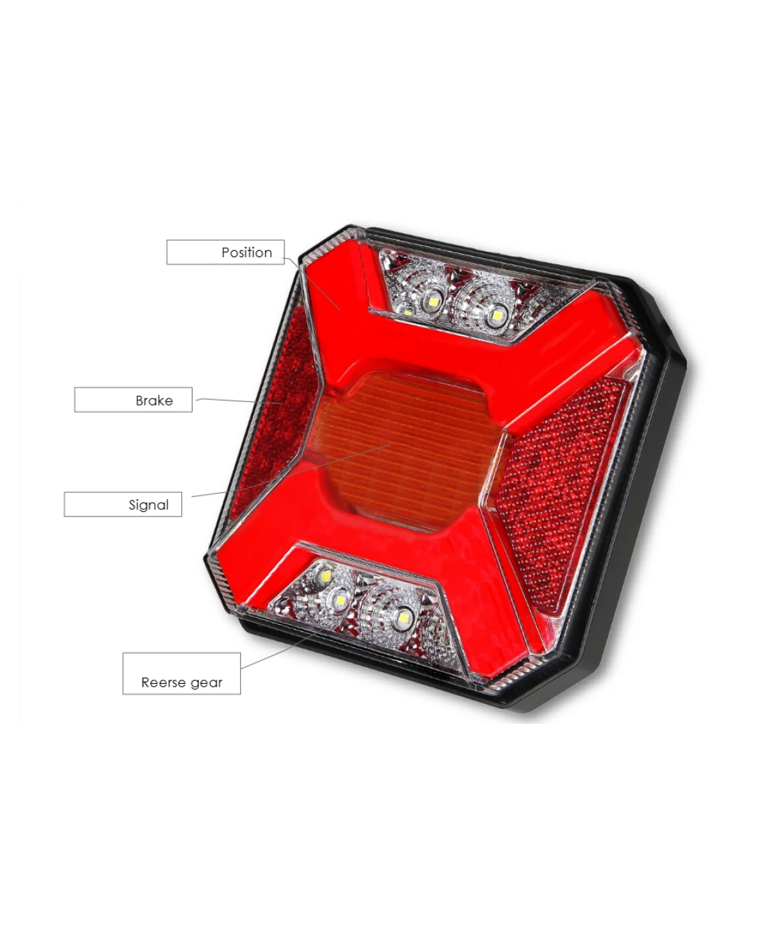 LED Стоп с 4 функции за ремарке / бус - Neon Габарит, Стоп, Мигач, Заден ход, 12V