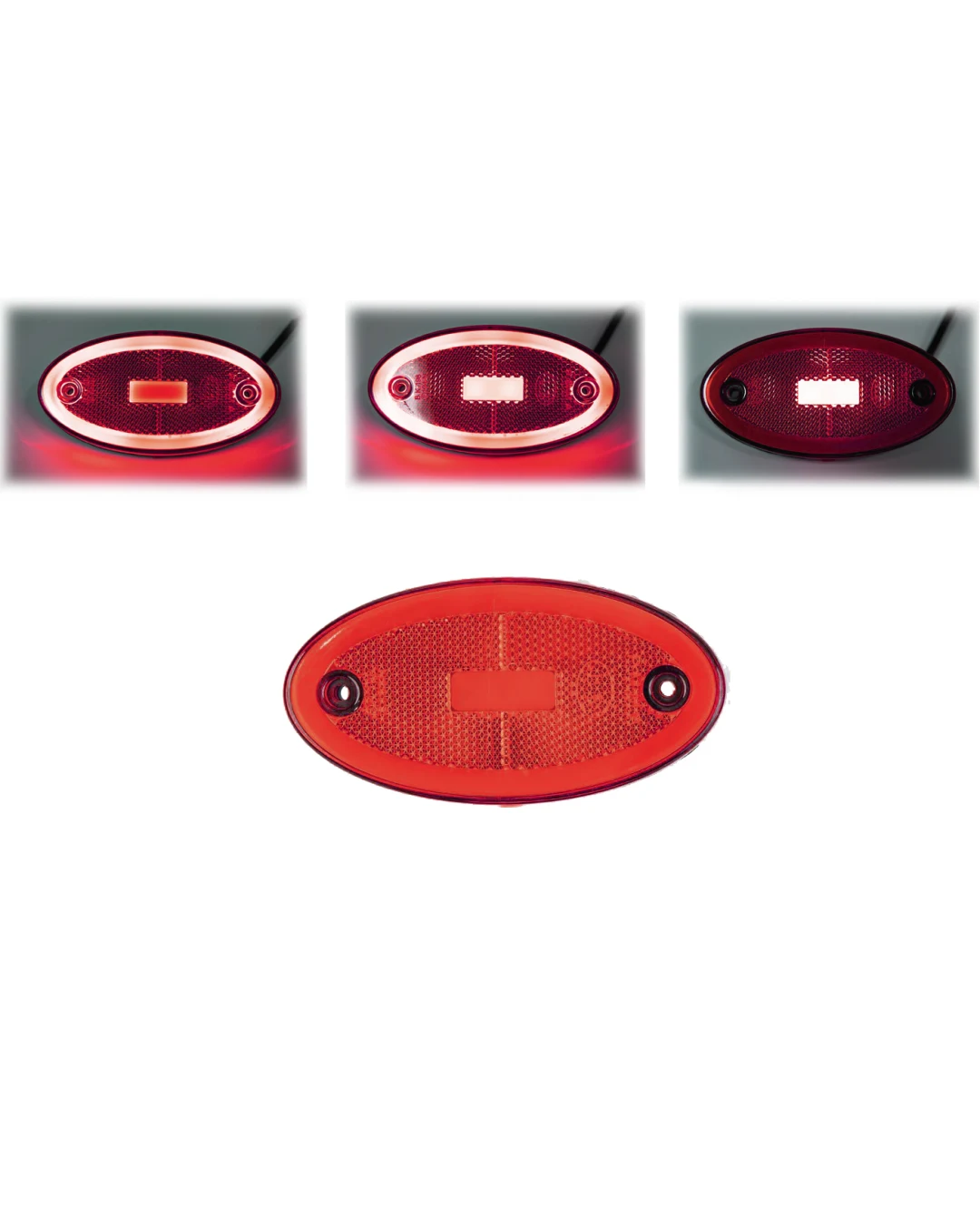 LED Светодиоден Габарит, 116mm x 60mm, Червен, Неон Ефект, Три Функции,12V-24V
