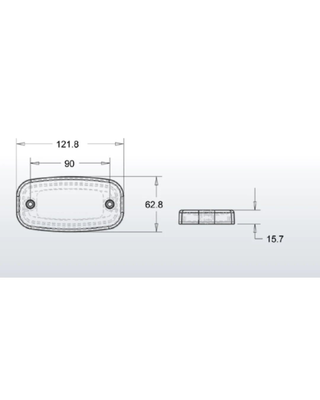 LED Светодиоден Габарит, 122mm x 63mm, Оранжев, Жълт, Неон Ефект, Три Функции,12V-24V