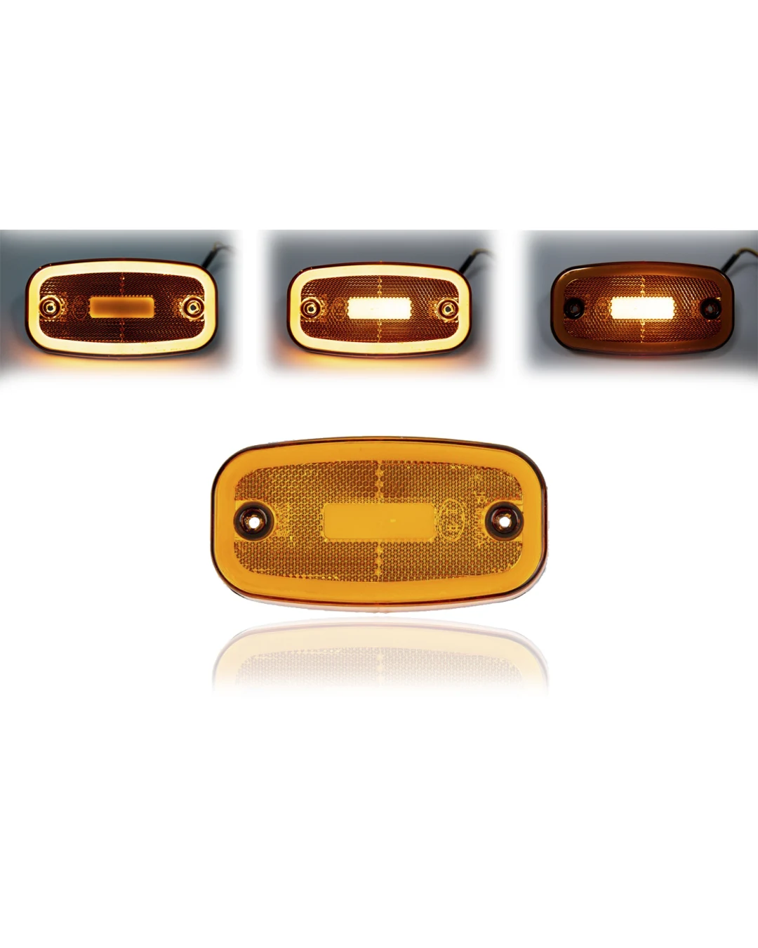 LED Светодиоден Габарит, 122mm x 63mm, Оранжев, Жълт, Неон Ефект, Три Функции,12V-24V