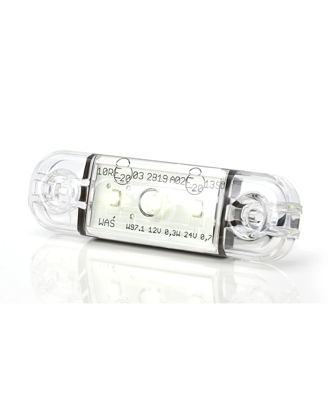 LED Светодиоден Габарит, Маркер, Токос, Бял, Е-Mark, 3 LED, 12V-24V, 8,4 см