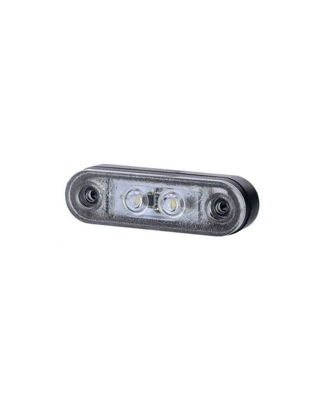 LED Светодиоден Габарит, Маркер, Токос, Бял, Овален, Е-Mark, 3 LED, 12V-24V, 8 см