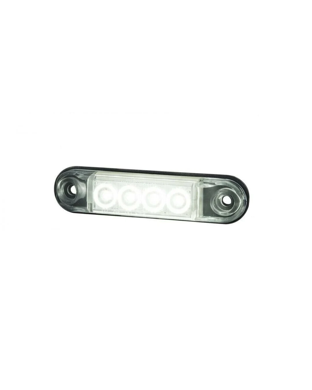 LED Светодиоден Габарит, Маркер, Токос, Бял, Овален, Е-Mark, 4 LED, 12V-24V, 8 см