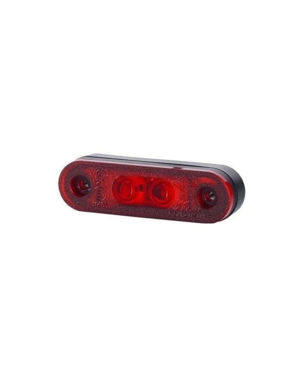 LED Светодиоден Габарит, Маркер, Токос, Червен, Овален, Е-Mark, 3 LED, 12V-24V, 8 см