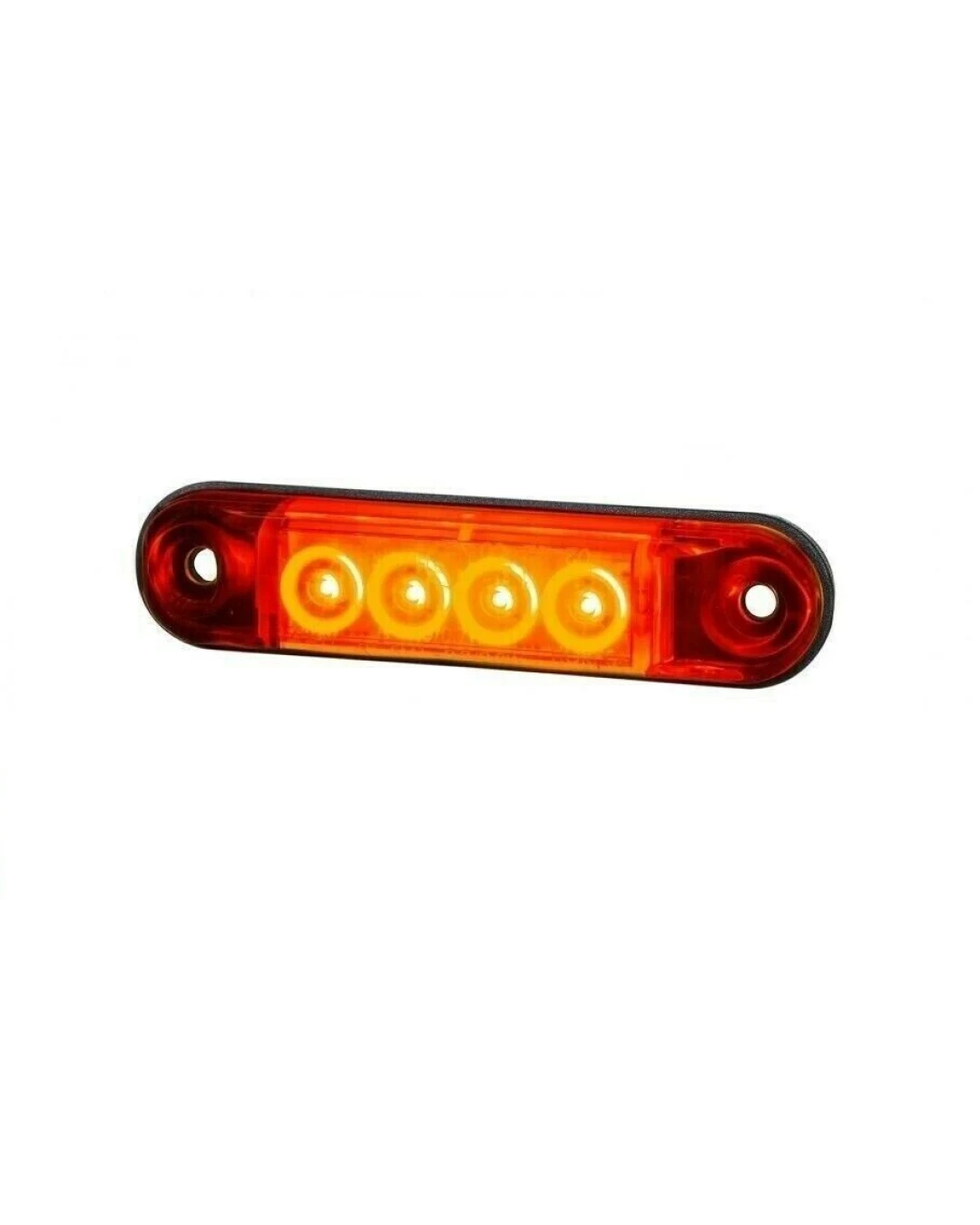 LED Светодиоден Габарит, Маркер, Токос, Червен, Овален, Е-Mark, 4 LED, 12V-24V, 8 см