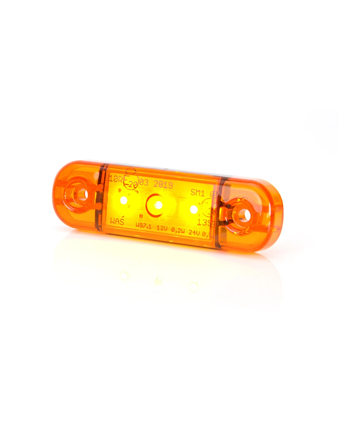 LED Светодиоден Габарит, Маркер, Токос, Оранжев, Е-Mark, 3 LED, 12V-24V, 8,4 см