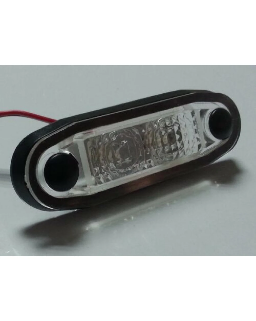 LED Светодиоден Габарит, Маркер, Токос, С Гума, Червен Цвят, Овален, Е-Mark, 24V, 7,5 см