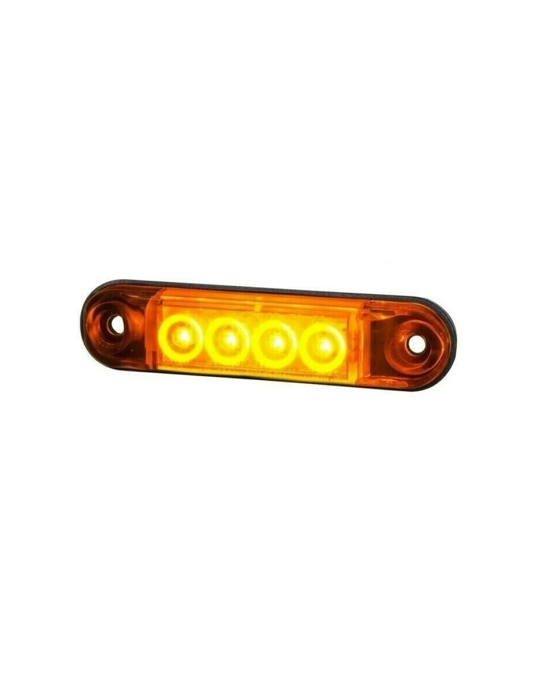 LED Светодиоден Габарит, Маркер, Токос, Жълт, Оранжев, Овален, Е-Mark, 4 LED, 12V-24V, 8 см