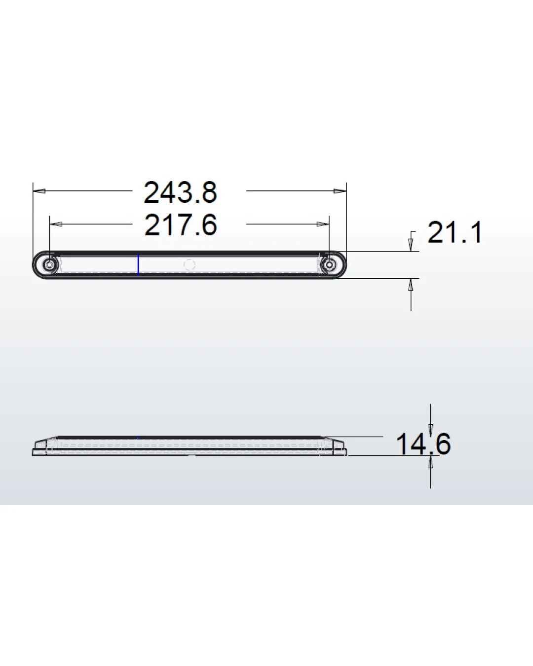 LED Светодиоден Габарит, Неон Ефект, Маркер, Червен, 12 LED, 12V-24V, 24 см