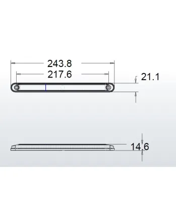 LED Светодиоден Габарит, Неон Ефект, Маркер, Червен, 12 LED, 12V-24V, 24 см