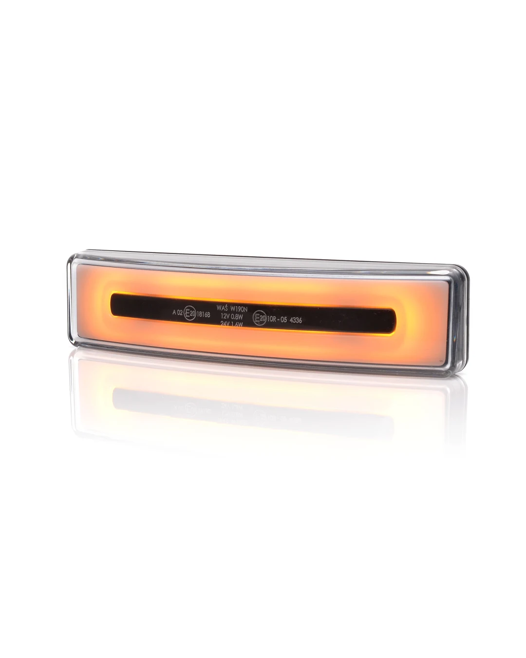 LED Светодиоден Габарит За Сенник На Скания Scania, С Букса, Оранжев, Е-Mark, Ефект Неон, 12V-24V