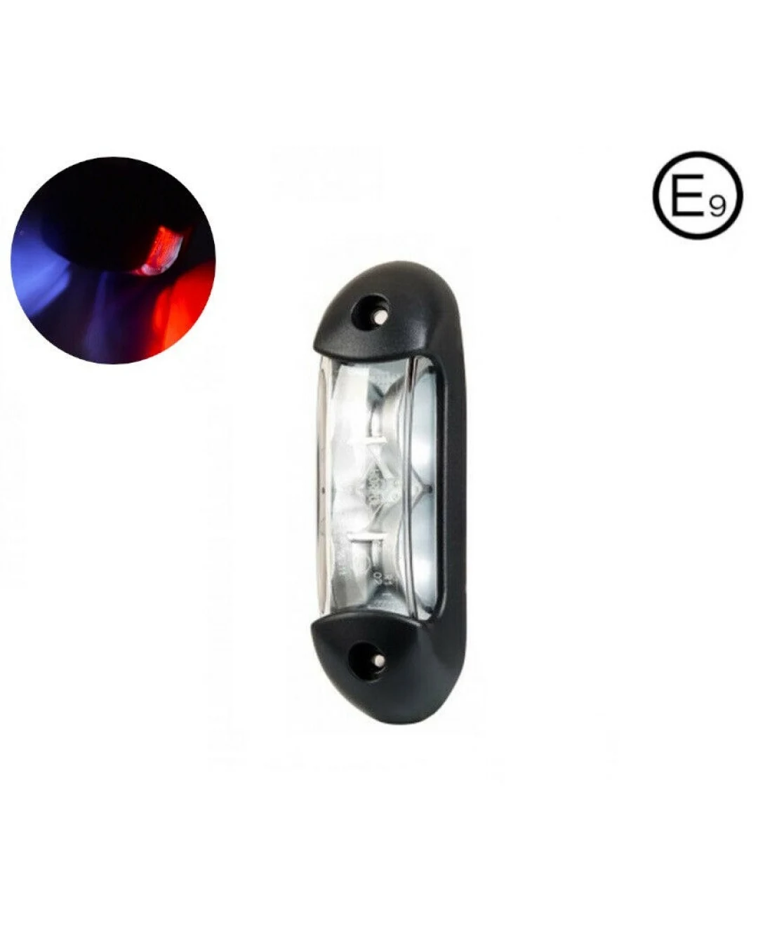 LED Светодиоден Страничен Габарит, Бял, Червен цвят, 110mm x 28mm, 12V-24V
