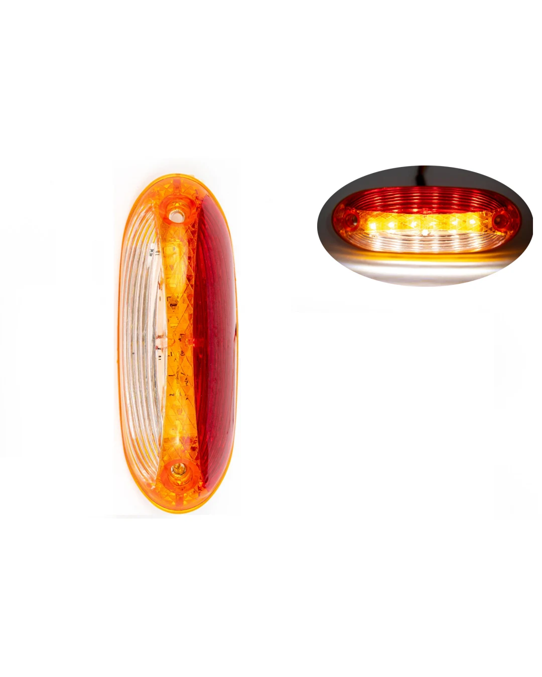 LED Светодиоден Страничен Габарит, Оранжев, Бял, Червен цвят, 125mm x 44mm 24V