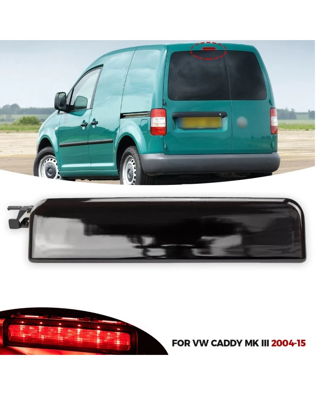 LED Трети стоп за VW CADDY III (Mk3) 2004-2015, Опушен, Червен