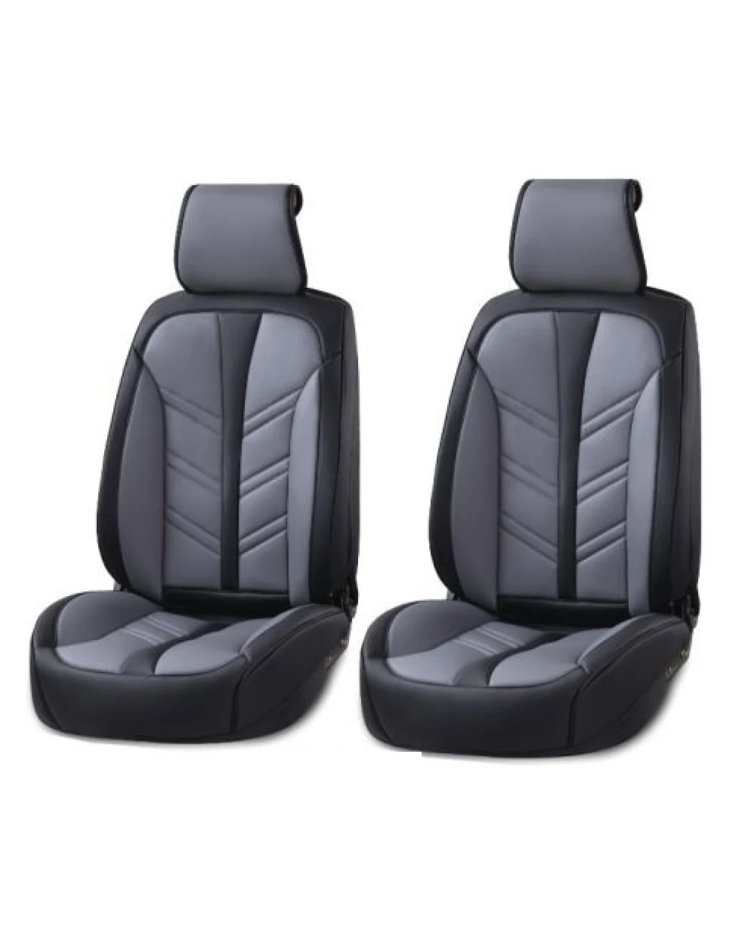 Лукс Универсална Кожена Тапицерия / Калъфи за предни седалки Еко Кожа Черна с Червен Шев TAP825