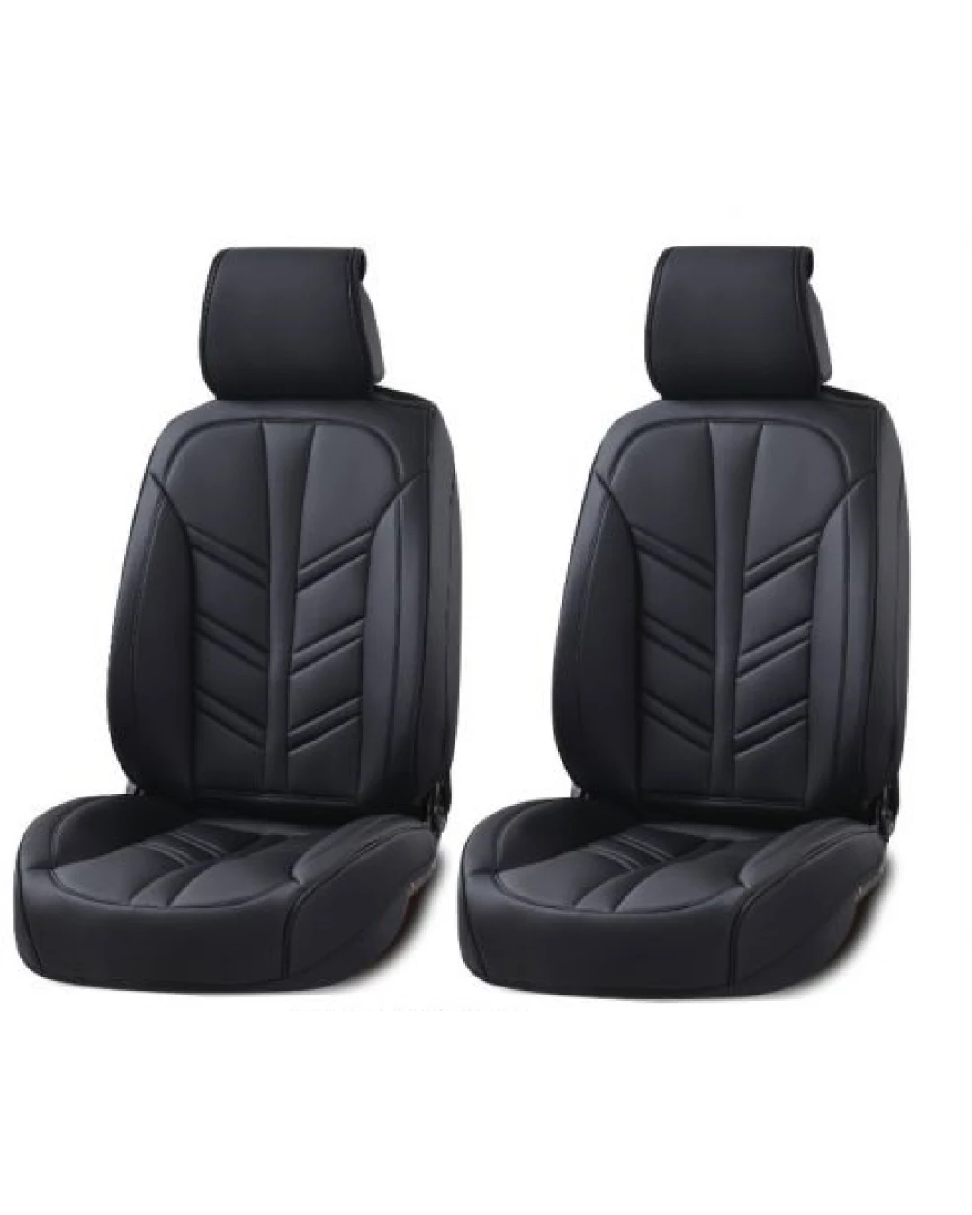 Лукс Универсална Кожена Тапицерия / Калъфи за предни седалки Еко Кожа Черна с Червен Шев TAP826