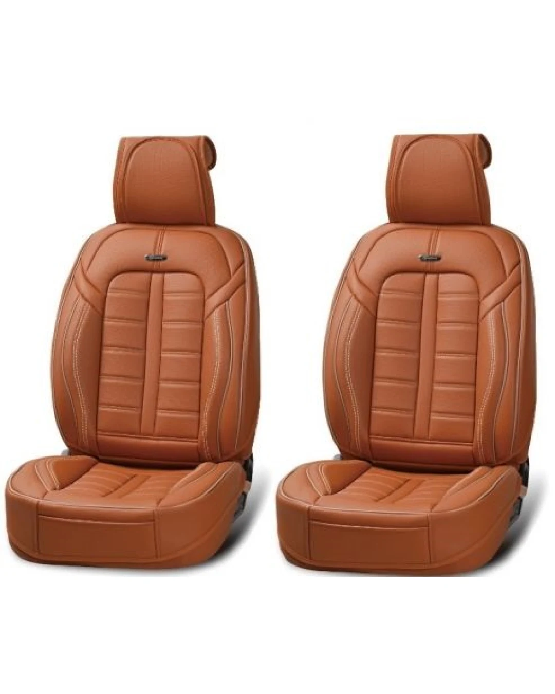 Лукс Универсална Кожена Тапицерия / Калъфи за предни седалки Еко Кожа Черна с Червен Шев TAP837