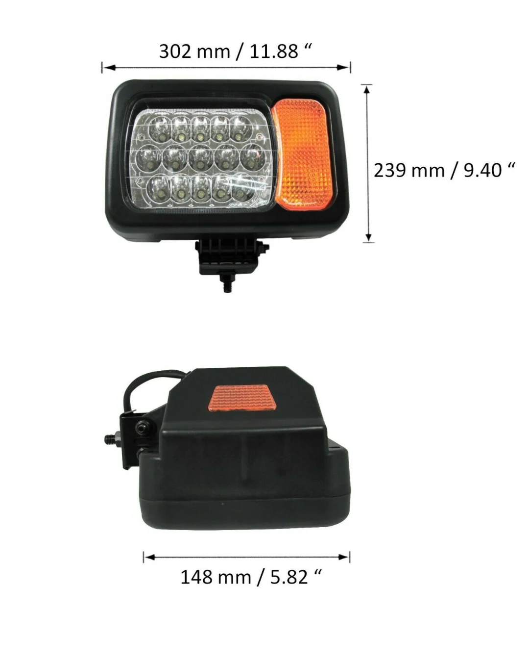 Ляв фар 16LED къси / дълги светлини мигач рефлектор подходящ за трактор комбайн багер и др.