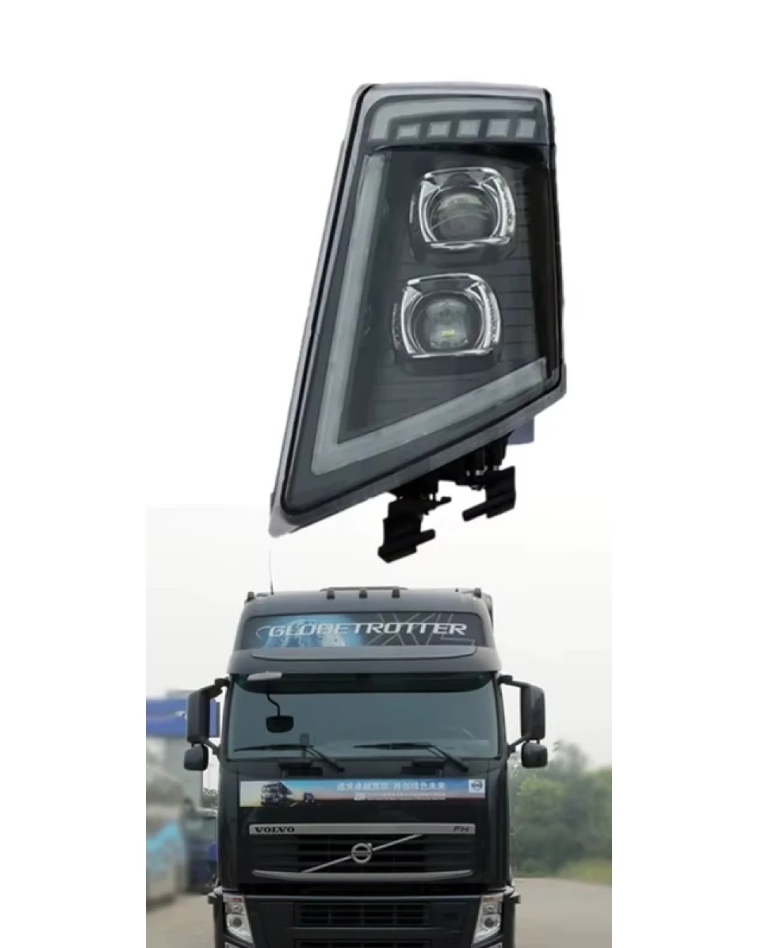 Ляв LED диоден преден фар с DRL дневна светлина къси-дълги мигач за камион Volvo FH13 FH16 FM460 FH500 24V OEM: 21035631/21323100