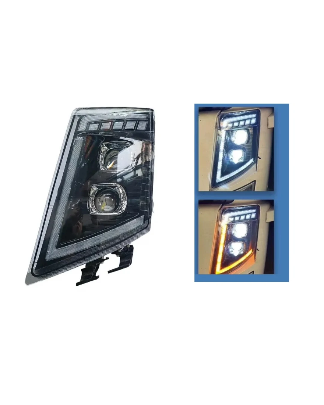 Ляв LED диоден преден фар с DRL дневна светлина къси-дълги мигач за камион Volvo FH13 FH16 FM460 FH500 24V OEM: 21035631/21323100