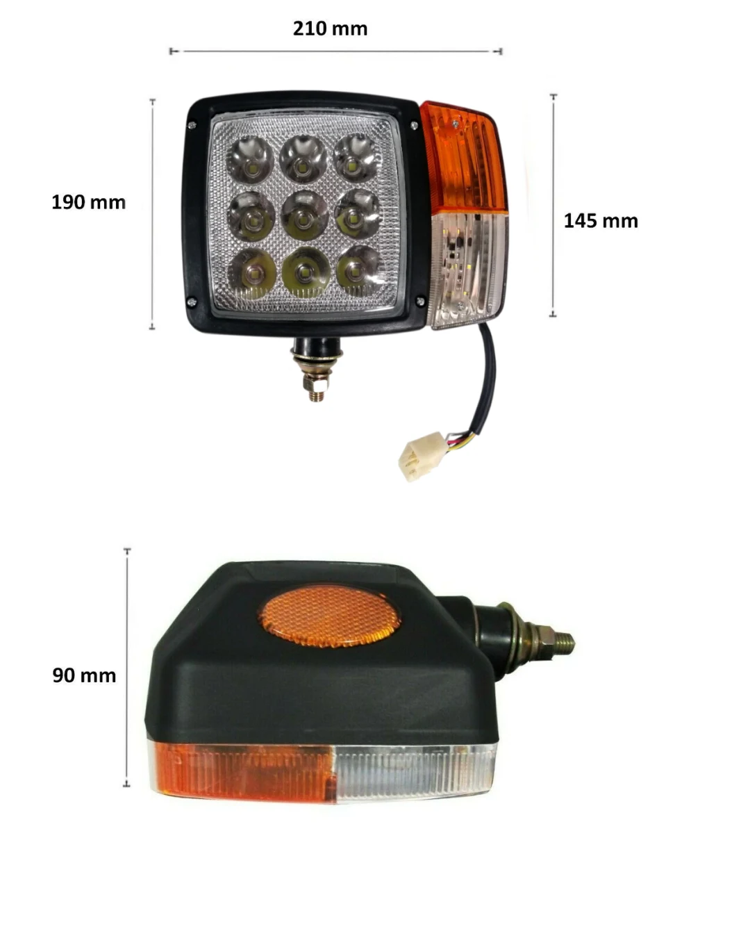 Ляв LED Фар с Мигач Габарит Подходящ за Трактор Комбайн Багер Снегорин 27W 12-24V 2700 lm
