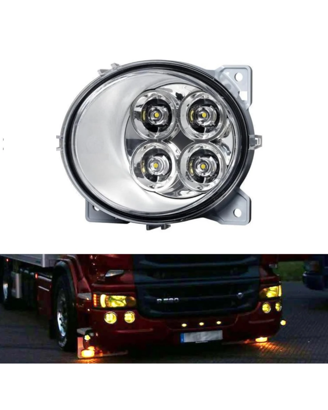 Ляв ЛЕД LED Диоден фар халоген За Scania P G R T след 2004 жълта светлина