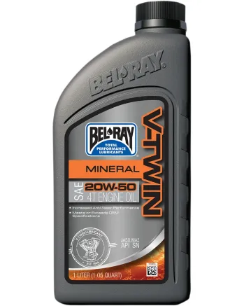 Масло BEL-RAY V-Twin Mineral 4T 20W-50 - 1 Литър