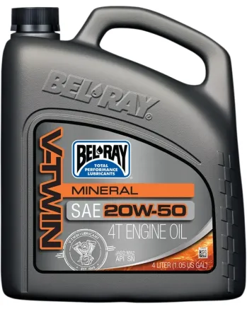 Масло BEL-RAY V-Twin Mineral 4T 20W-50 - 4 Литър
