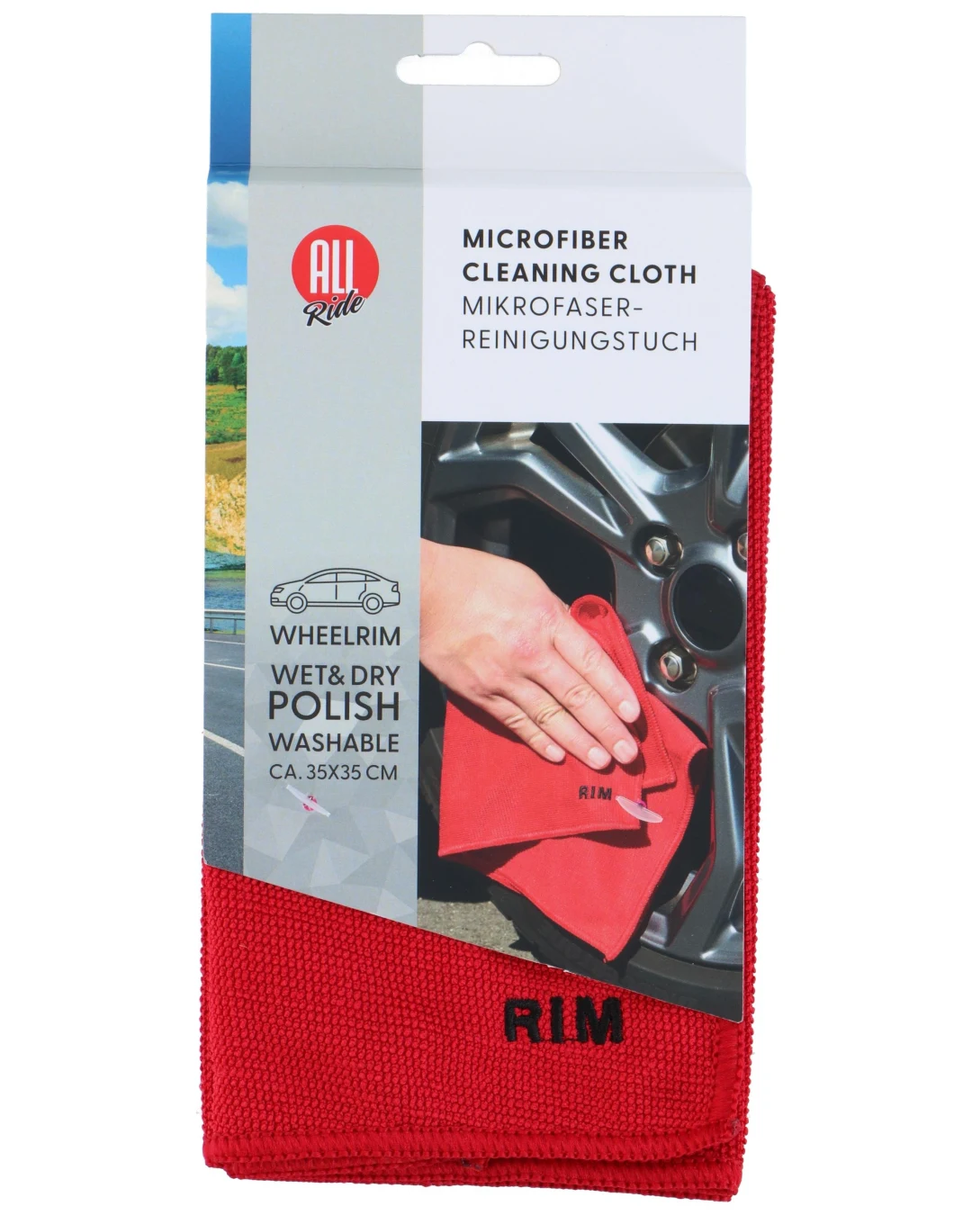 Микрофибърна кърпа за джанти All‑Ride - 35x35 cm, 250 gsm