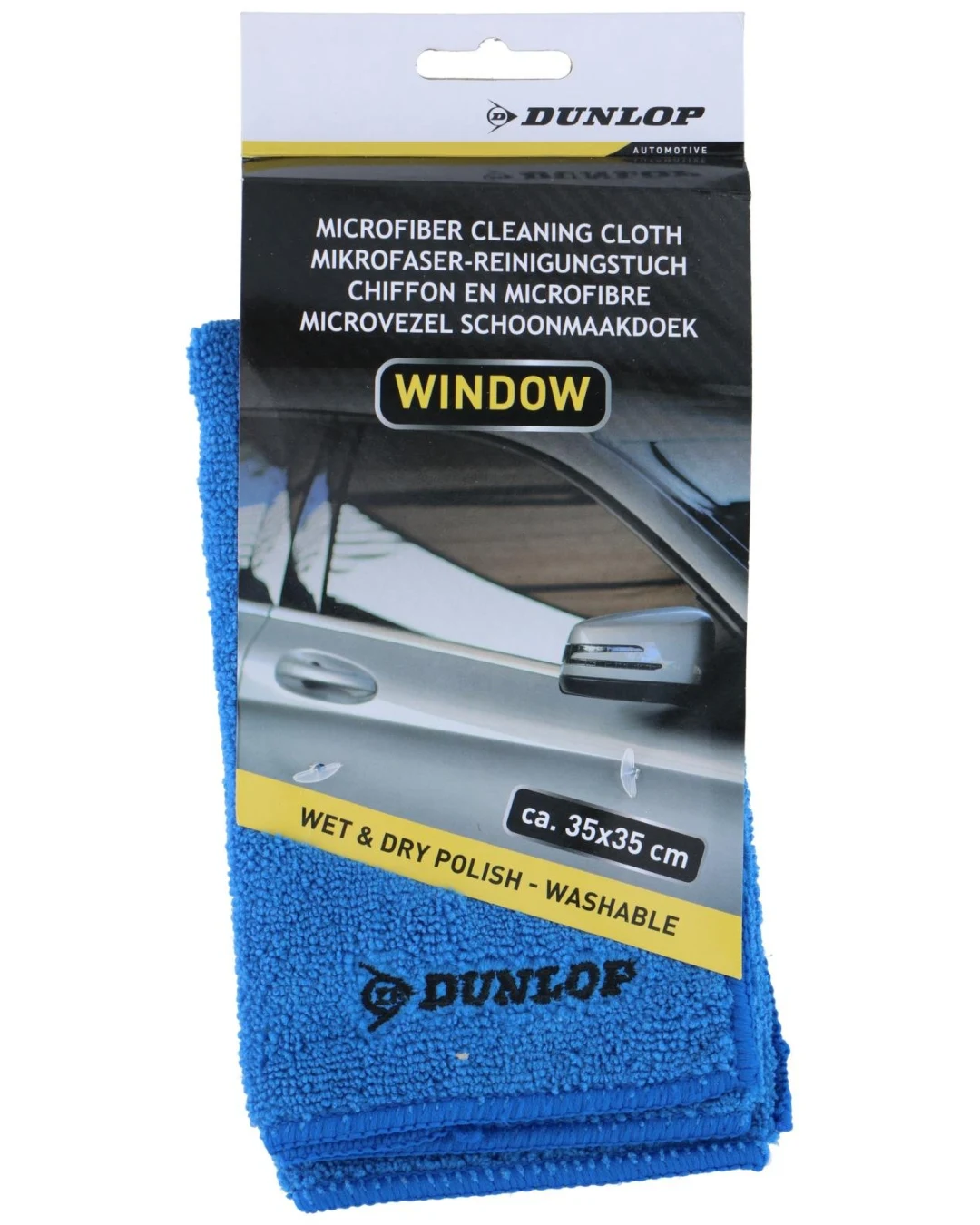 Микрофибърна кърпа за почистване на стъкла 35x35 cm – 250 gsm, DUNLOP