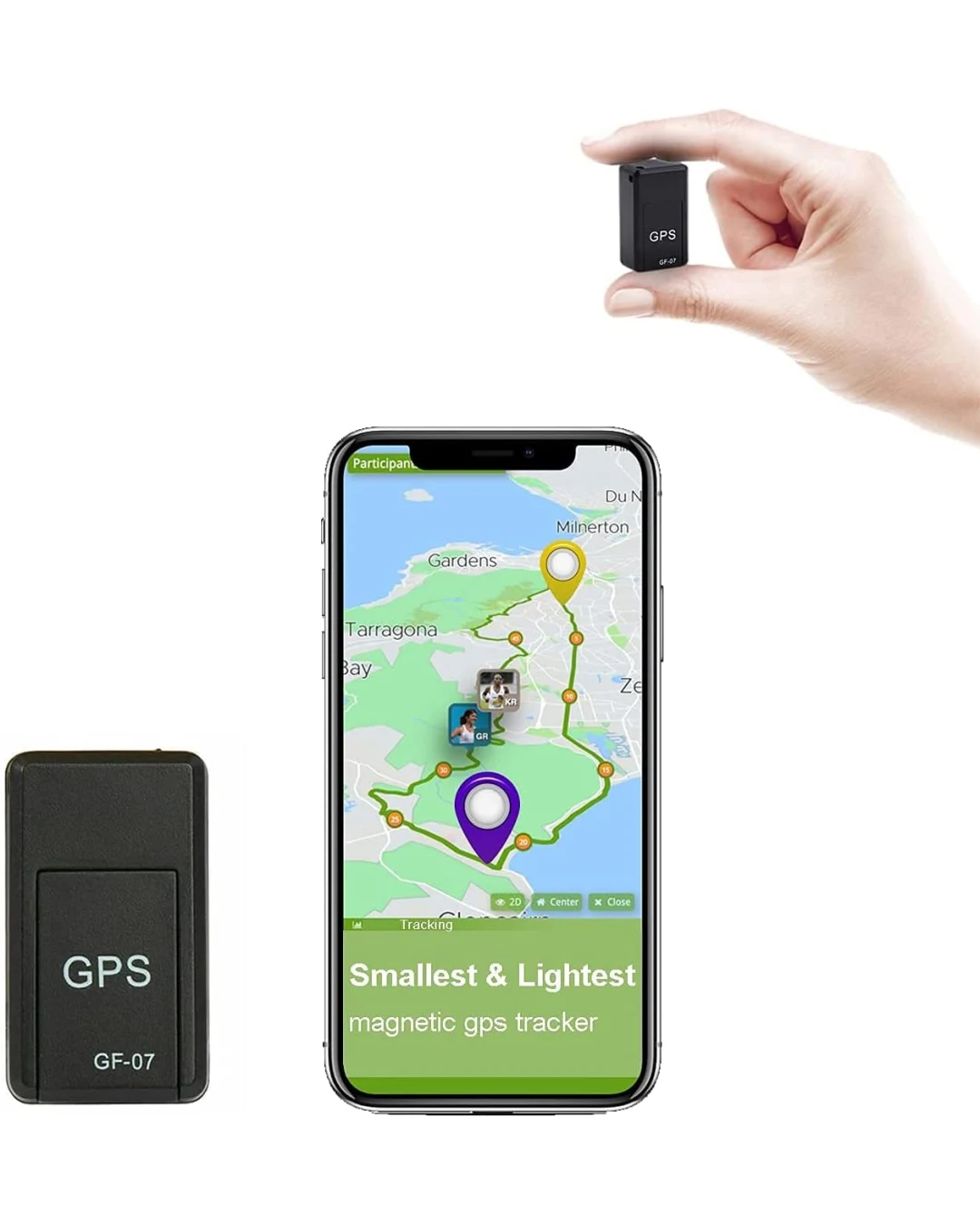 Мини черен GPS тракер за проследяване и подслушване в реално време със СИМ карта и слот за Mini TF card