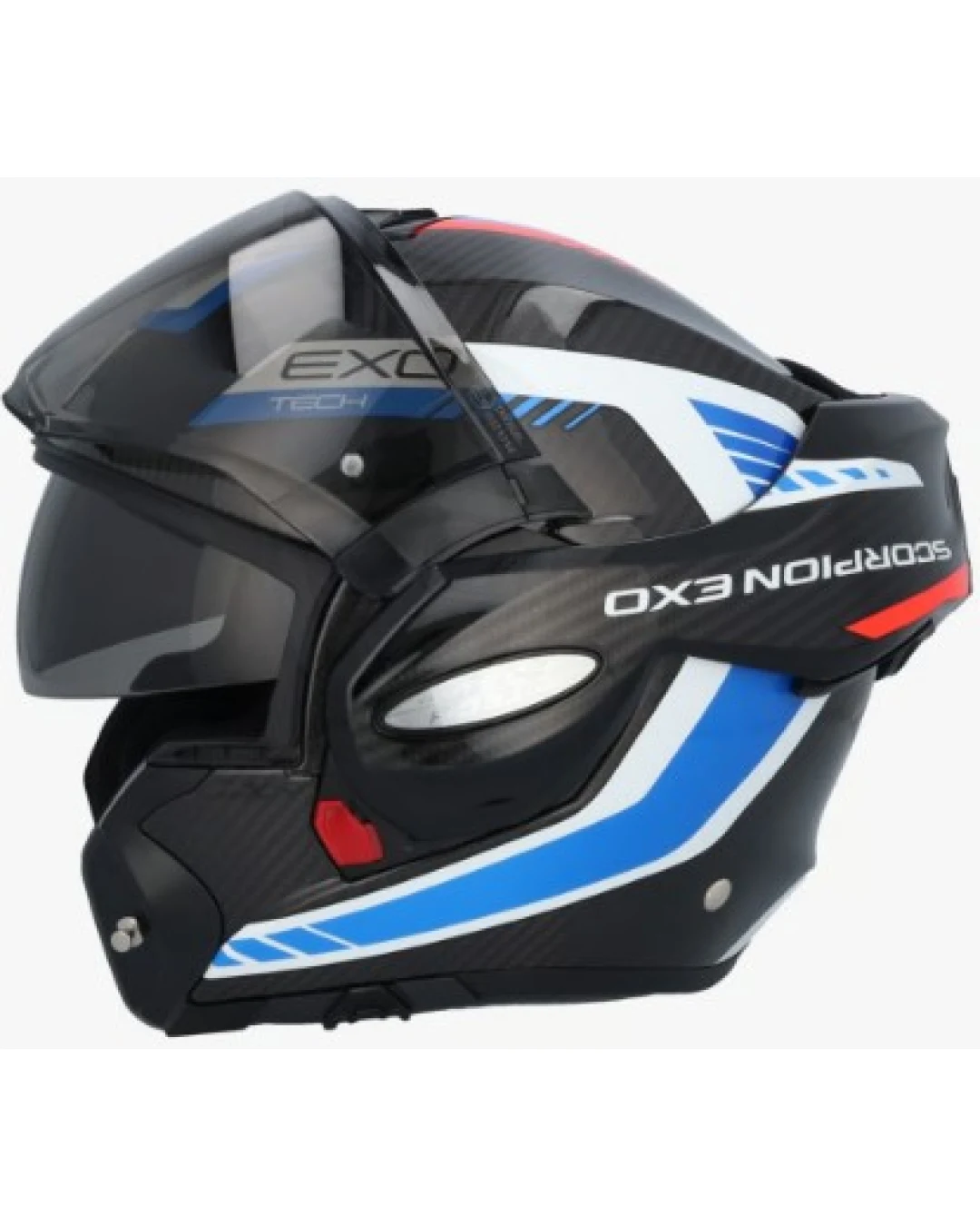 Модуларна каска SCORPION Exo-Tech Evo Carbon BLACK/BLUE/RED