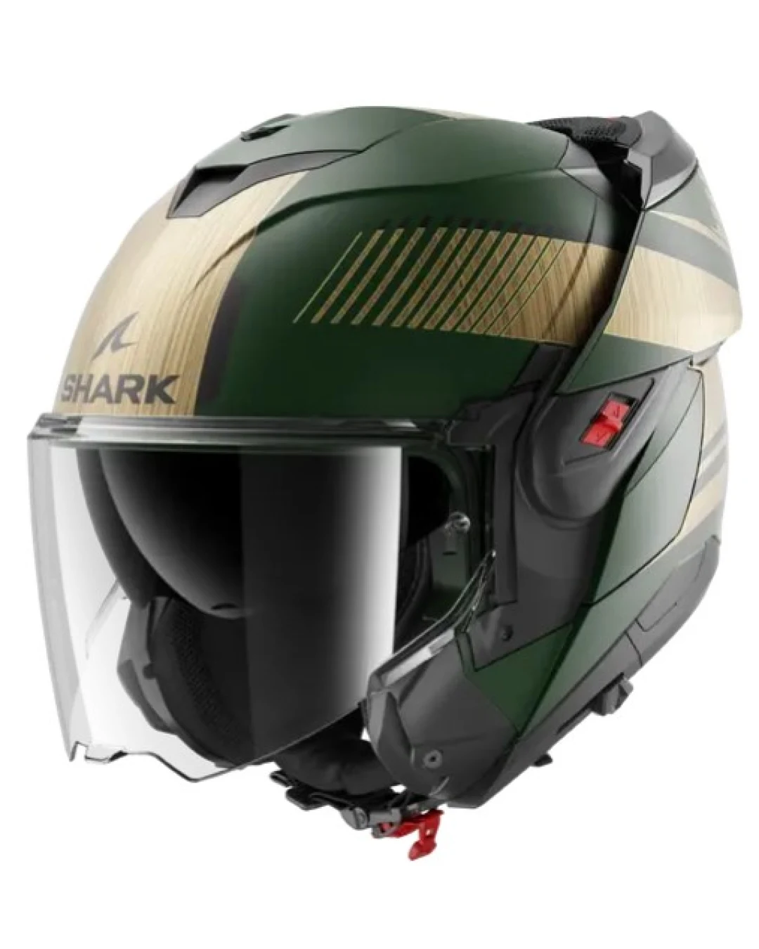 Модуларна каска SHARK OXO SIKTER Mat Green Chrome Gold