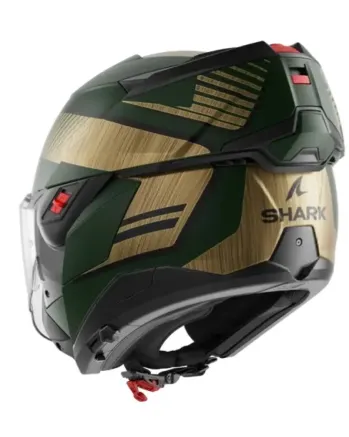 Модуларна каска SHARK OXO SIKTER Mat Green Chrome Gold