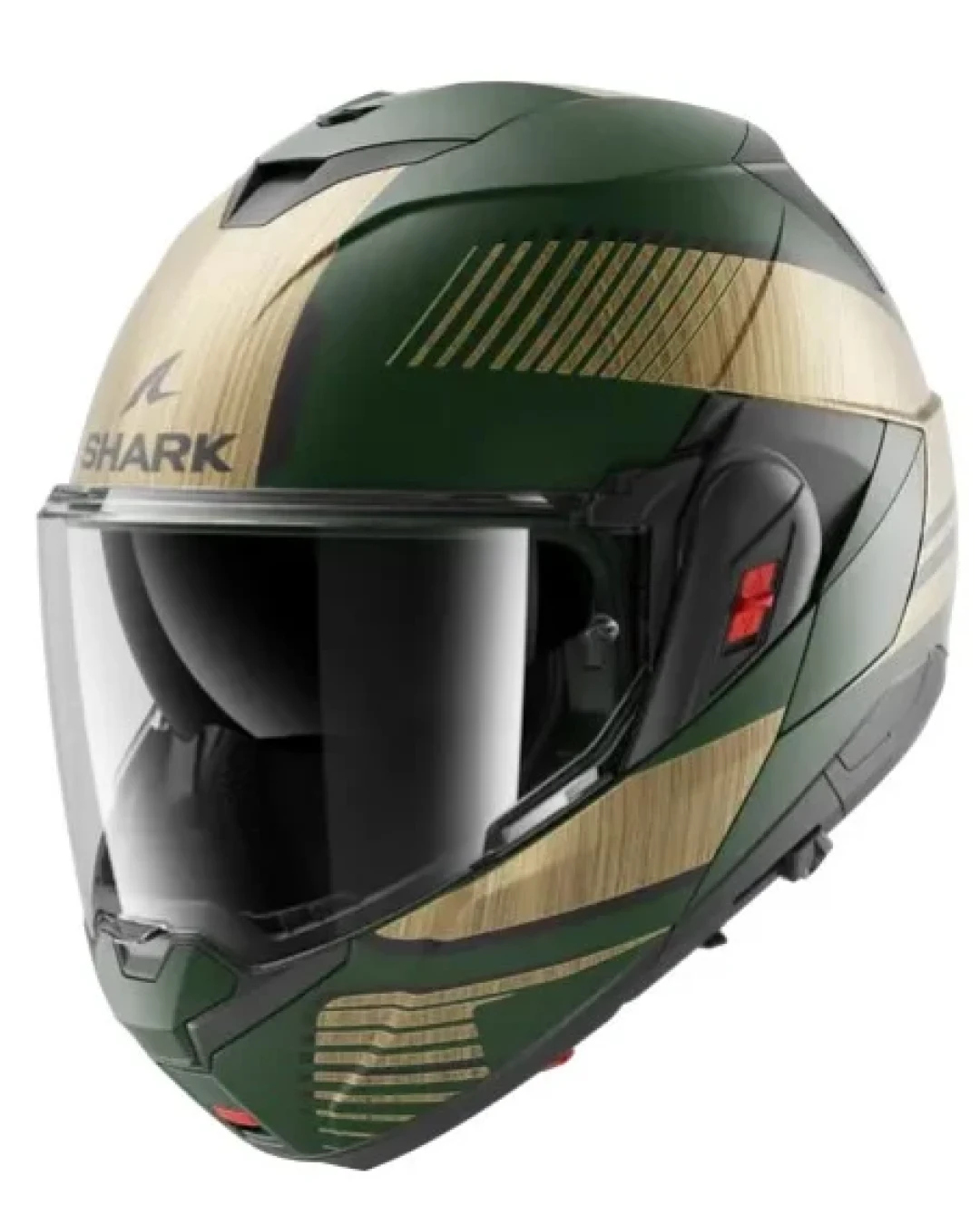 Модуларна каска SHARK OXO SIKTER Mat Green Chrome Gold