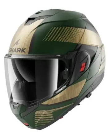 Модуларна каска SHARK OXO SIKTER Mat Green Chrome Gold