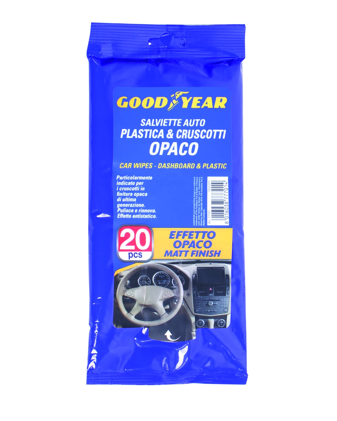 Мокри кърпи за почистване на табло с матов ефект 20 броя Goodyear Гудиър