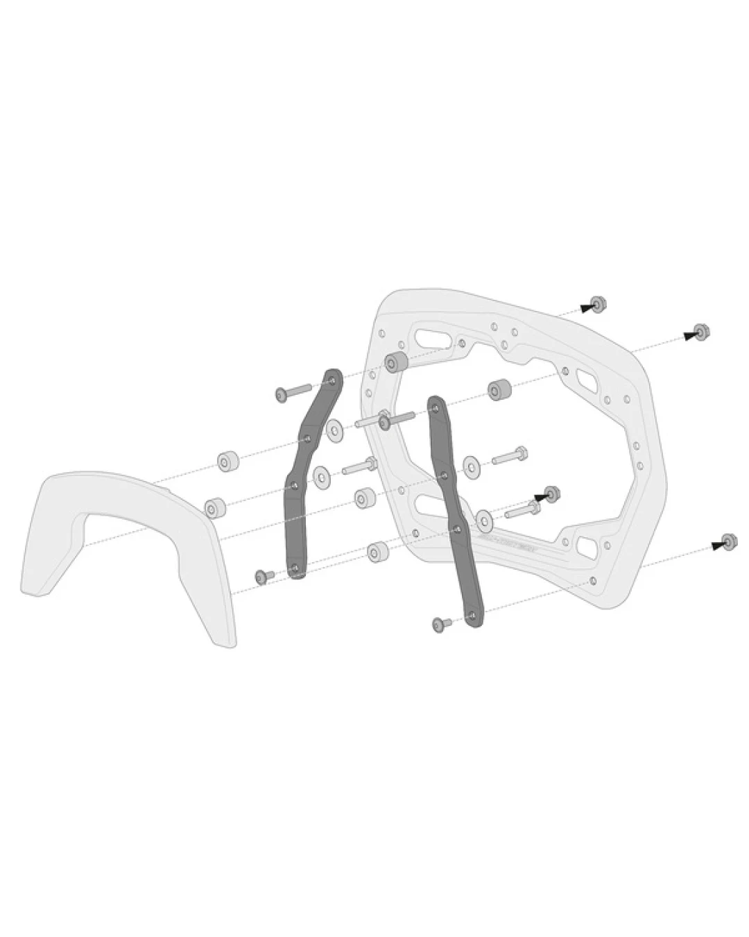 Монтажен комплект странични куфари SW-MOTECH Adapter for PRO Side Carrier Krauser / Hepco