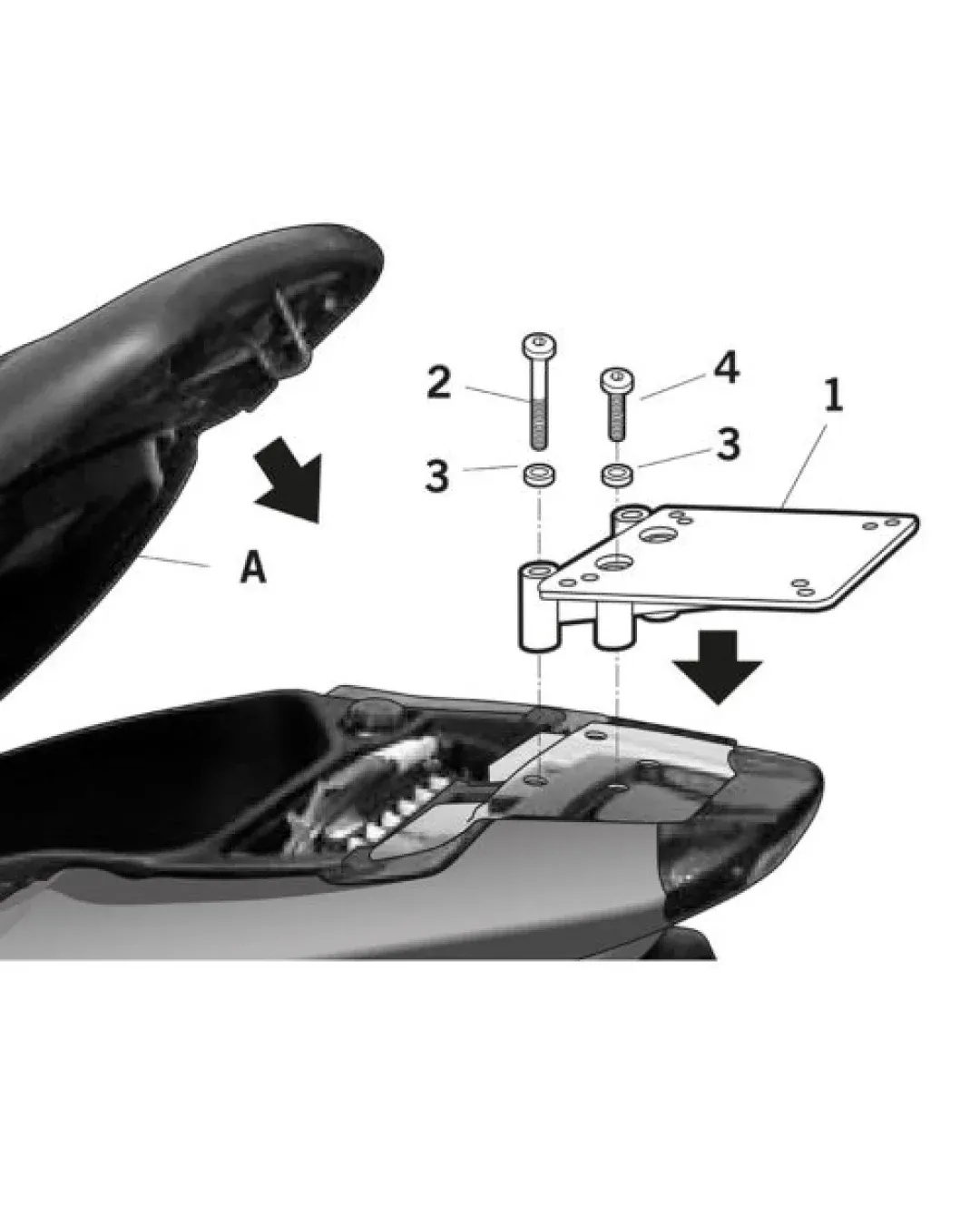 Монтажен комплект за куфари SHAD TOP MASTER PIAGGIO NRG ENERGY 50'05