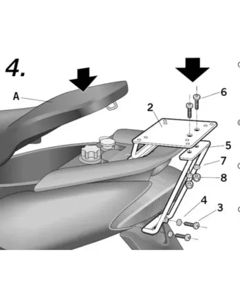 Монтажен комплект за куфари SHAD TOP MASTER YAMAHA JOG RR CS50 '02