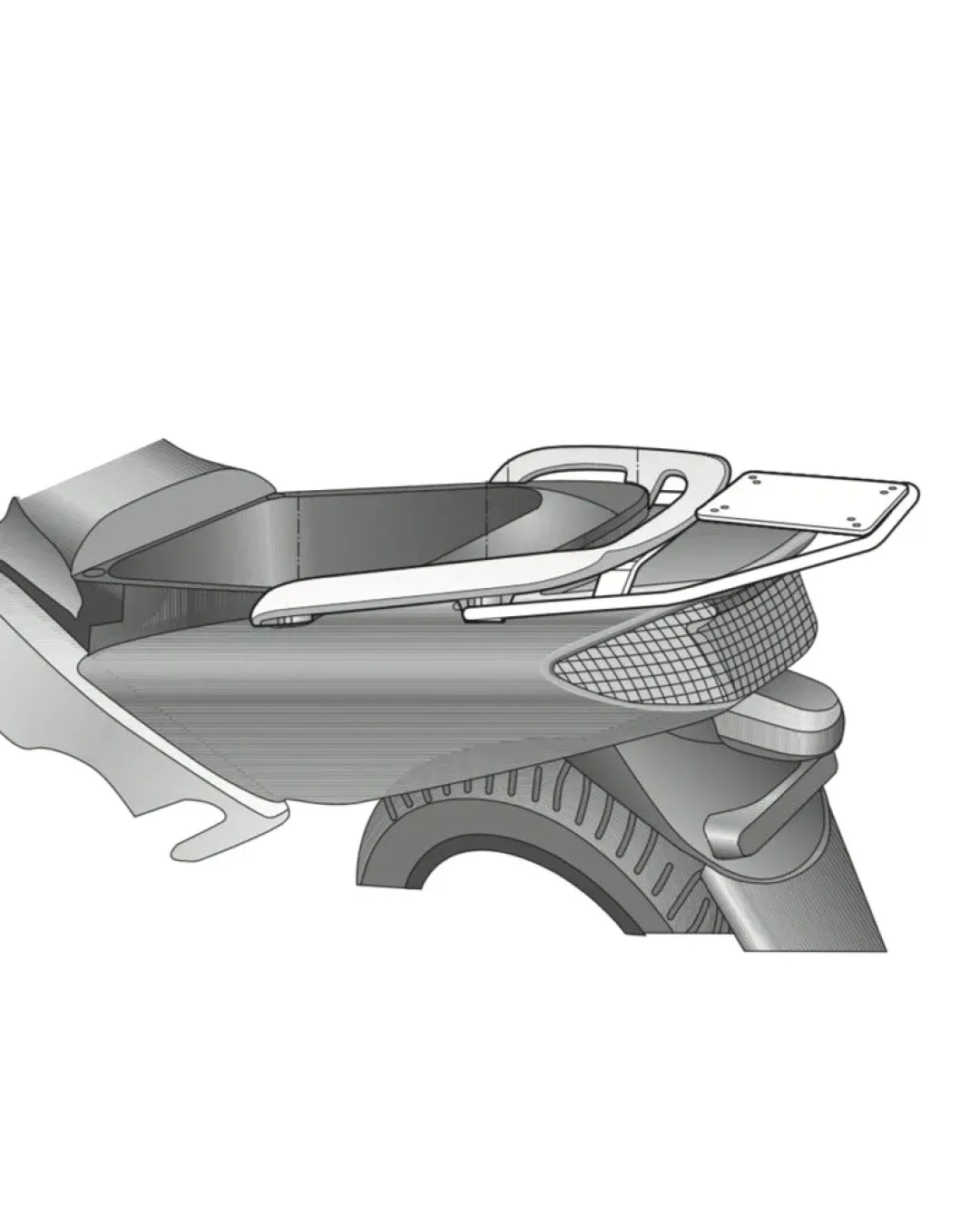 Монтажен комплект за куфари SHAD TOP MASTER YAMAHA TMAX 500 01