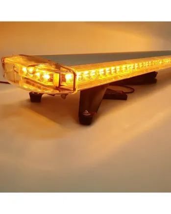 Мощна аварийна сигнална лампа 120см 88 LED ЛЕД блиц маяк буркан лед бар 12-24V със 15 режима на работа жълта за пътна помощ платформа снегорин багер бус ван и др.