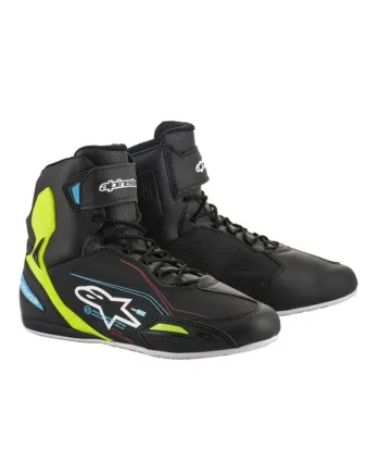 Мото боти ALPINESTARS FASTER-3 BLACK/BLUE/YELLOW FLUO