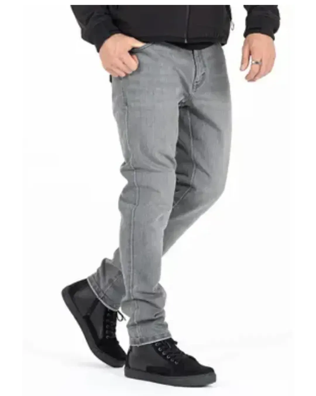 Мото дънки JOHN DOE PIONEER MONO LIGHT GRAY - LONG
