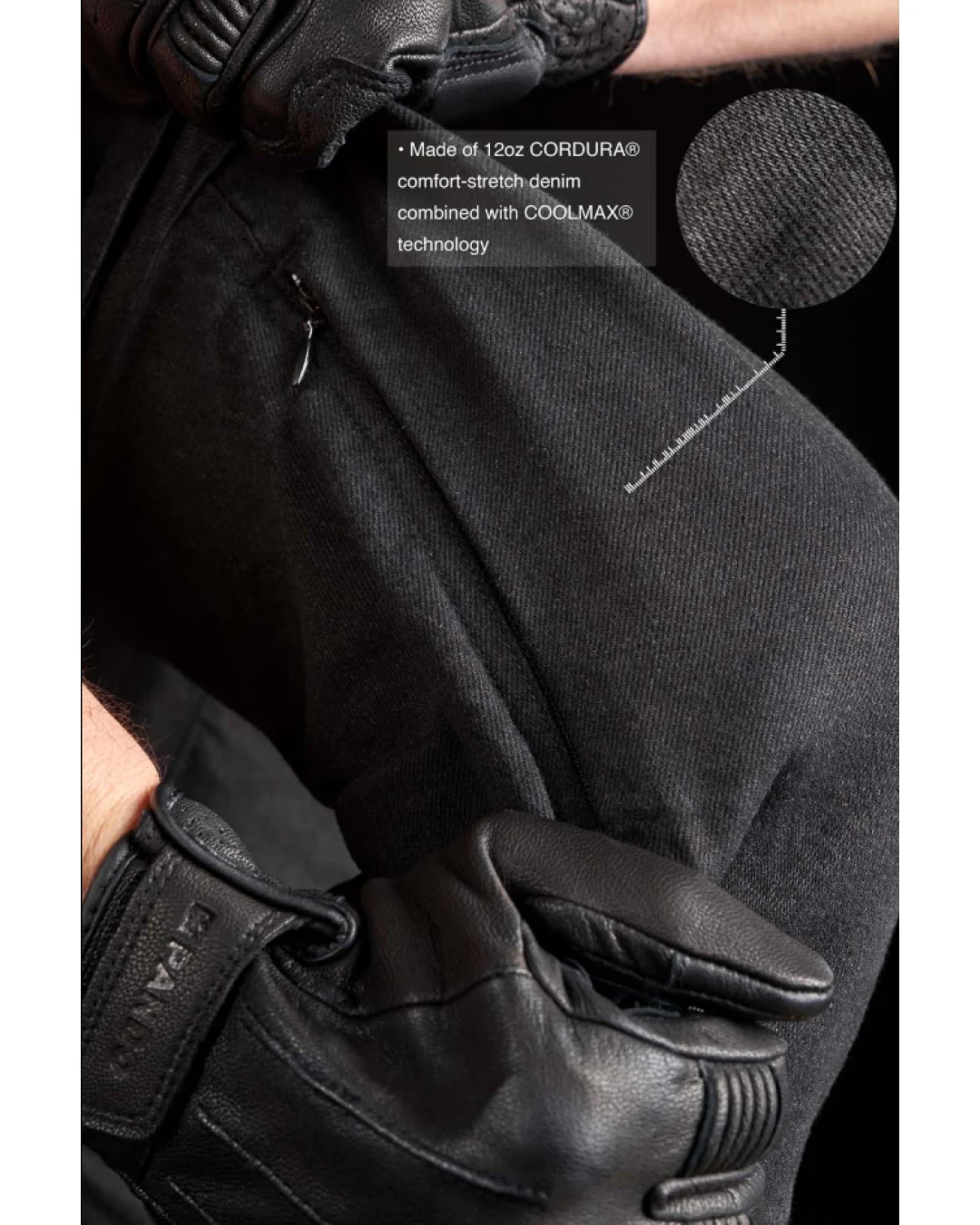 Мото дънки PANDO MOTO Desert Cargo Black Cordura®