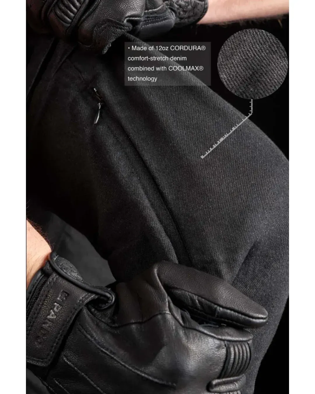 Мото дънки PANDO MOTO Desert Cargo Black Cordura® - SUPER LONG