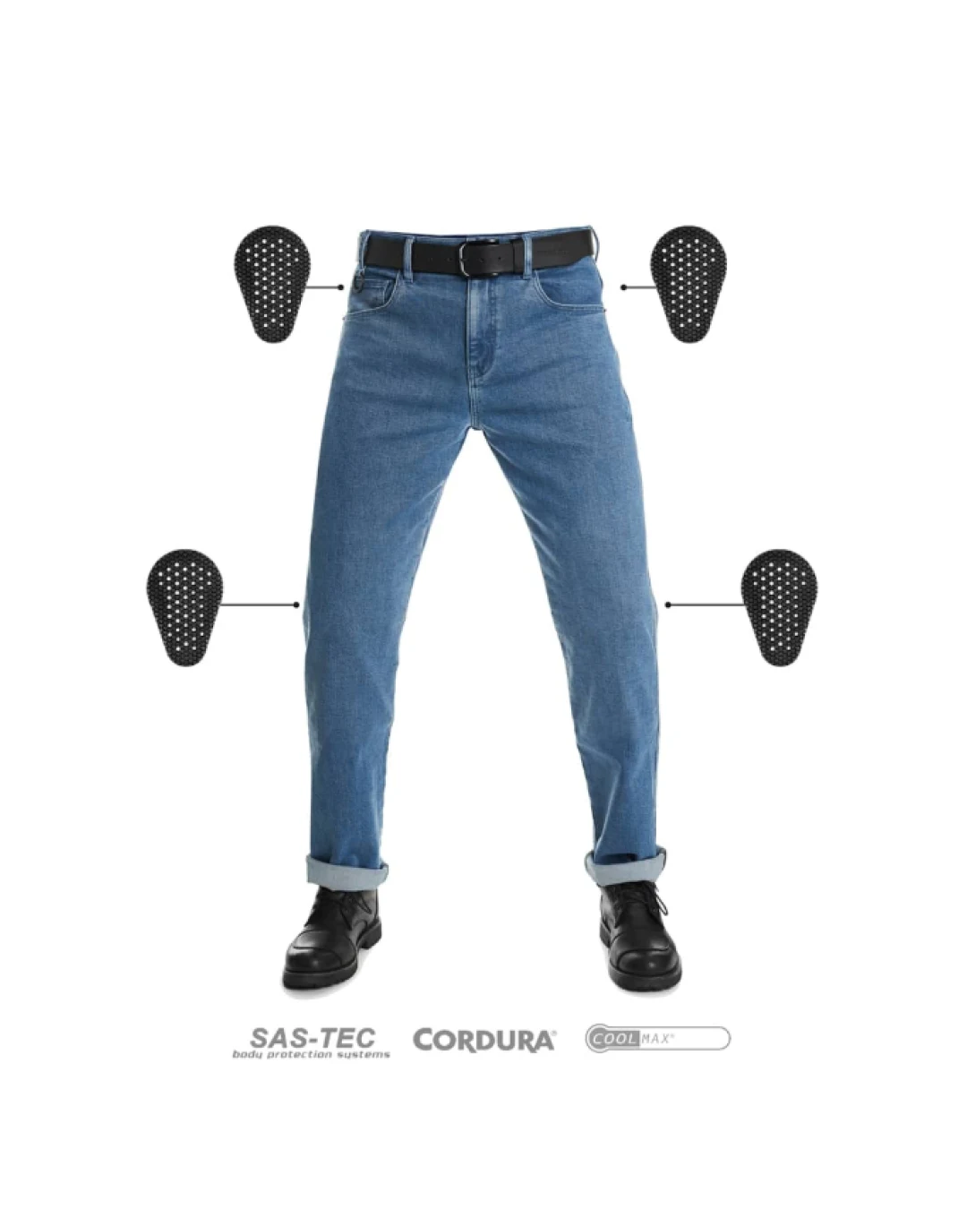 Мото дънки PANDO MOTO JAMES REGULAR BLUE - CORDURA® - LONG