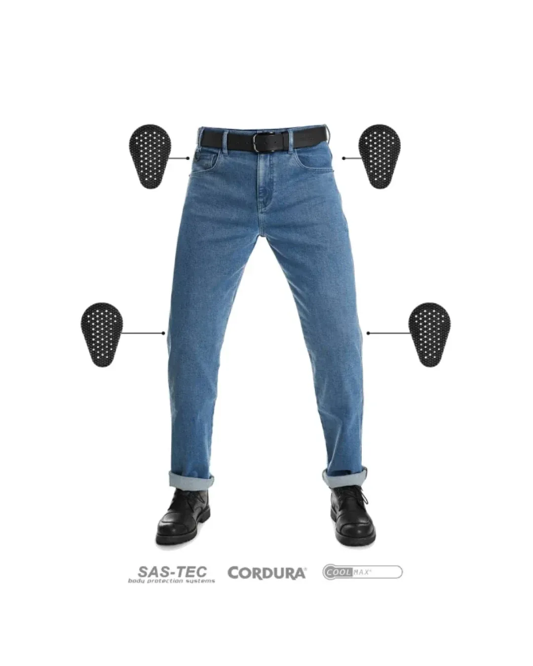 Мото дънки PANDO MOTO JAMES REGULAR BLUE - CORDURA® - LONG